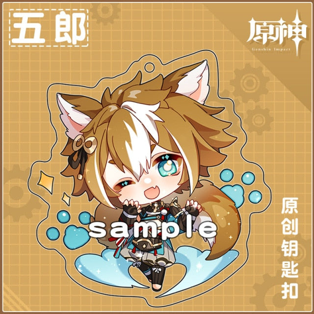 Genshin Impact Kaedehara Kazuha Barbara Gunnhildr Acrylic Keychain Badge Cartoon Cosplay Key Chain Pendant Props Accessories