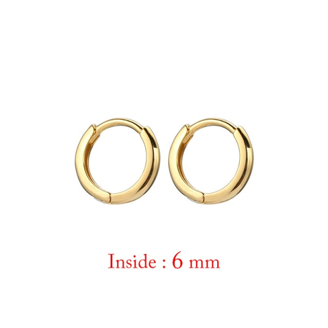 Minimal Glossy Hoop Earrings Gold Color Tiny Cartilage Earrings Piercing Accessory Trendy Small Huggie Female Hoops For Men