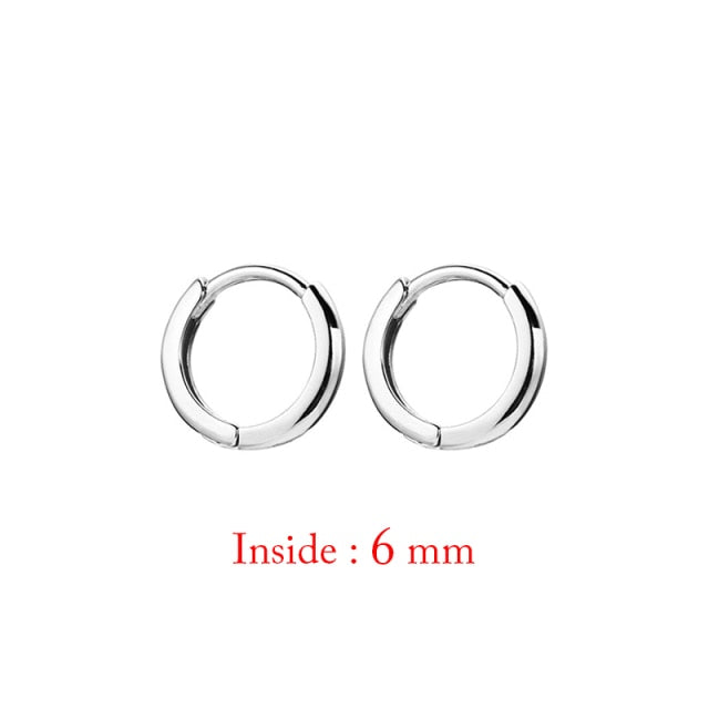 Minimal Glossy Hoop Earrings Gold Color Tiny Cartilage Earrings Piercing Accessory Trendy Small Huggie Female Hoops For Men