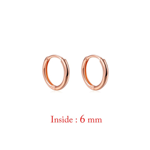 Minimal Glossy Hoop Earrings Gold Color Tiny Cartilage Earrings Piercing Accessory Trendy Small Huggie Female Hoops For Men