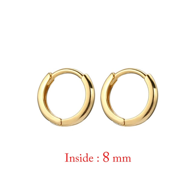 Minimal Glossy Hoop Earrings Gold Color Tiny Cartilage Earrings Piercing Accessory Trendy Small Huggie Female Hoops For Men