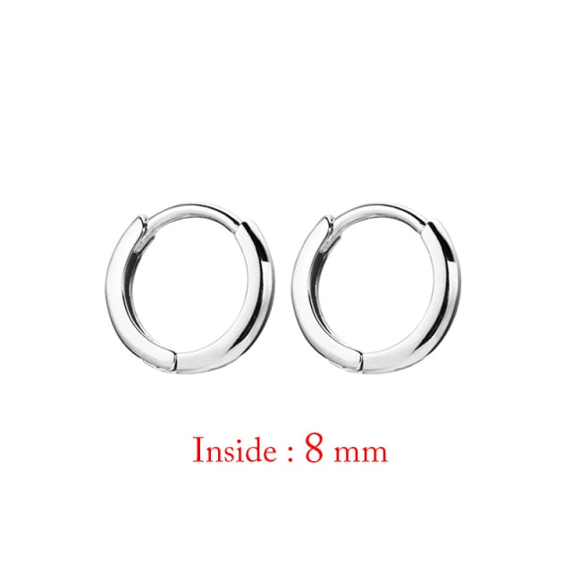 Minimal Glossy Hoop Earrings Gold Color Tiny Cartilage Earrings Piercing Accessory Trendy Small Huggie Female Hoops For Men