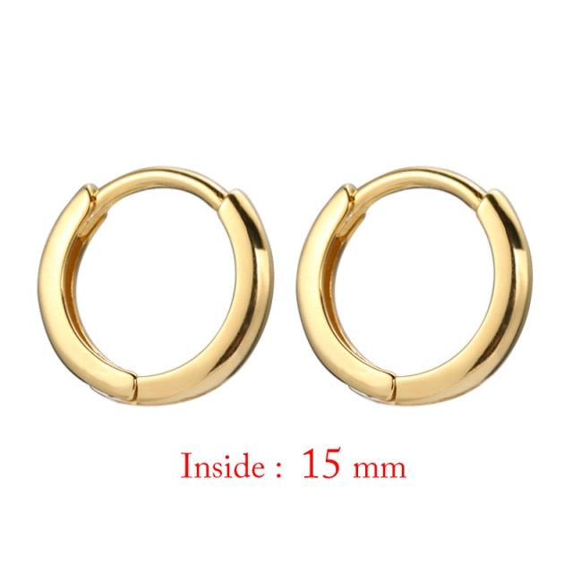 Minimal Glossy Hoop Earrings Gold Color Tiny Cartilage Earrings Piercing Accessory Trendy Small Huggie Female Hoops For Men