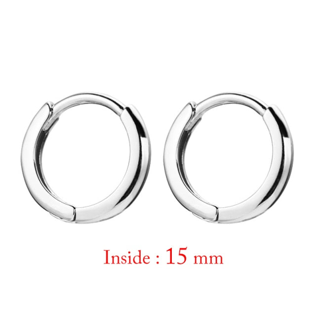 Minimal Glossy Hoop Earrings Gold Color Tiny Cartilage Earrings Piercing Accessory Trendy Small Huggie Female Hoops For Men