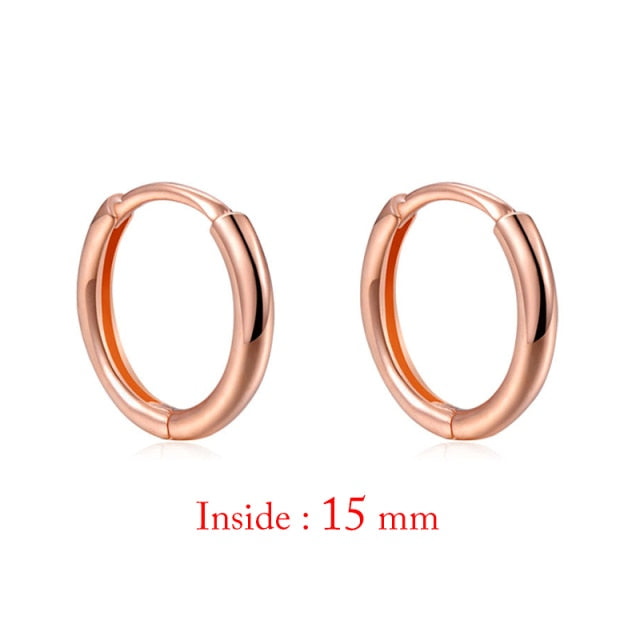 Minimal Glossy Hoop Earrings Gold Color Tiny Cartilage Earrings Piercing Accessory Trendy Small Huggie Female Hoops For Men