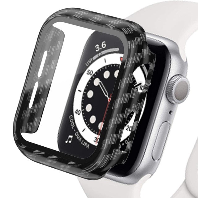 Glass+Matte Watch Cover  for Apple Watch Case 45mm 41mm 44mm 40mm 42mm 38mm  Bumper+Screen Protector for Iwatch SE 7 6 5 4 3 2 1