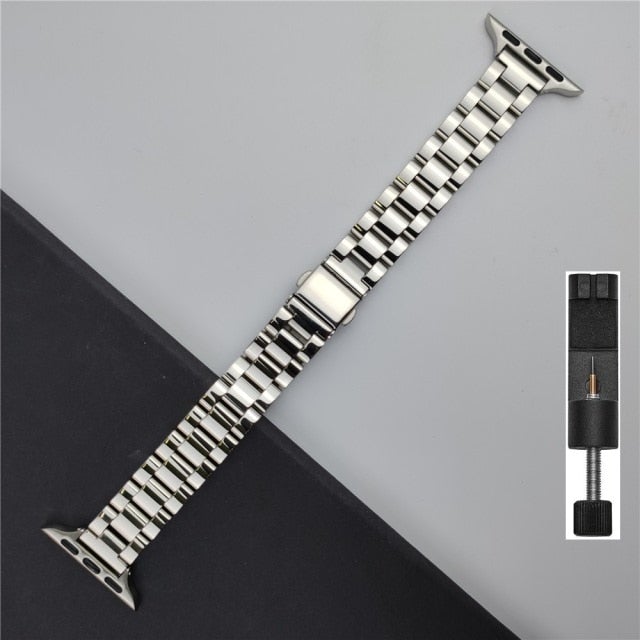 Bracelet for apple watch 7 6 se strap 41mm 45mm 40mm 44mm slim Stainless Steel band for iwatch 5 3 38mm 42mm women Wristband