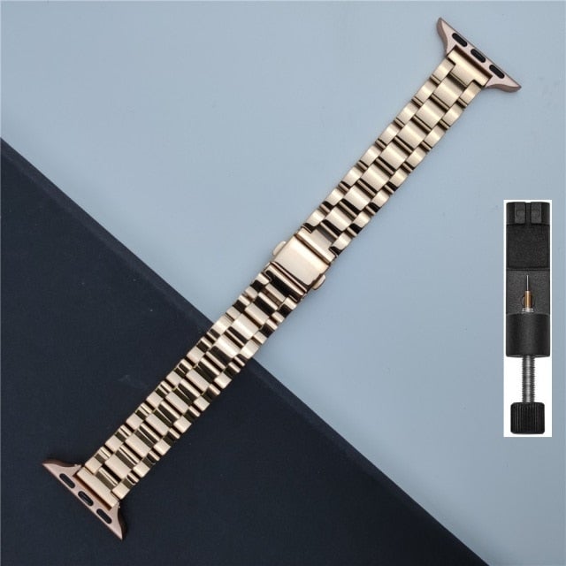 Bracelet for apple watch 7 6 se strap 41mm 45mm 40mm 44mm slim Stainless Steel band for iwatch 5 3 38mm 42mm women Wristband