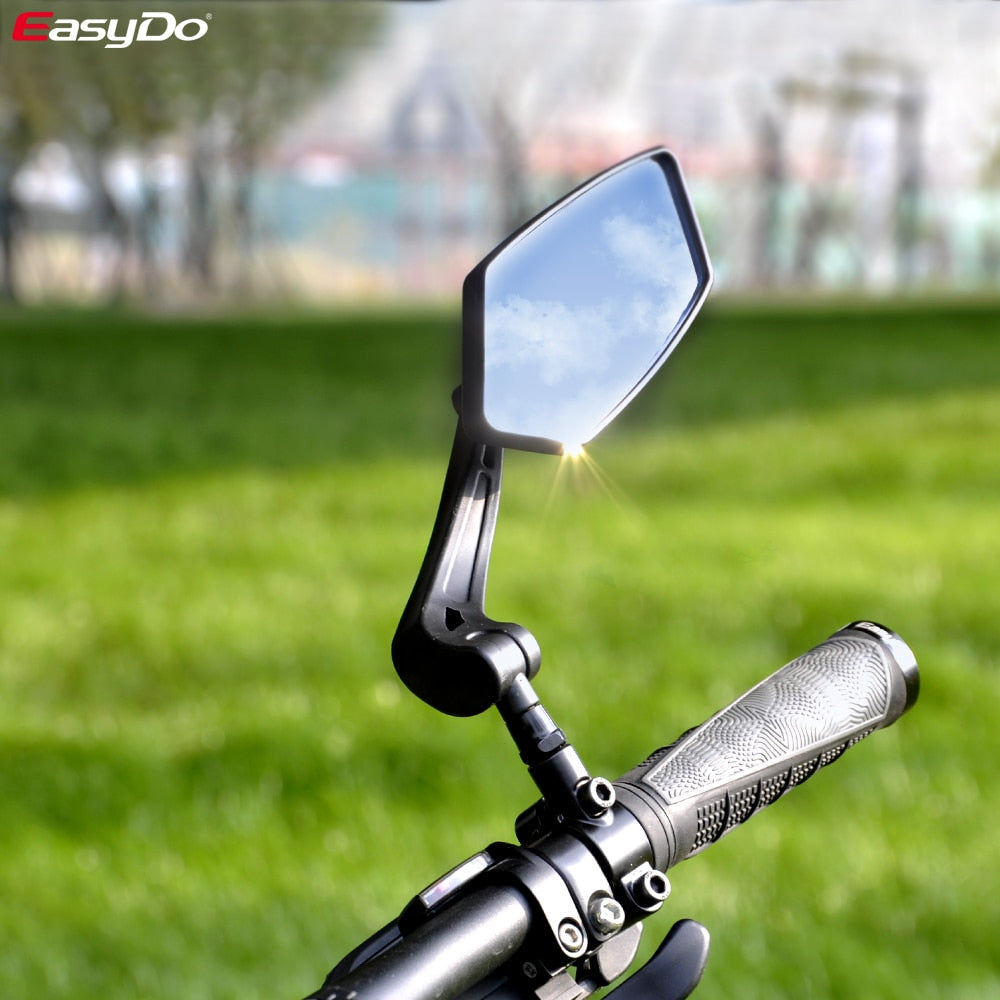 EasyDo Bicycle Handlebar Rear View Mirror Bike Cycling Wide Range Back Sight Reflector Adjustable Left Scooter E Bike Mirror