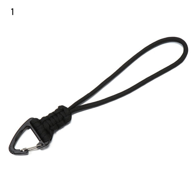 2PC 19 Styles Paracord Keychain Military Braided Nylon Lanyard With Metal Triangle Buckle High Strength Parachute Cord Carabiner