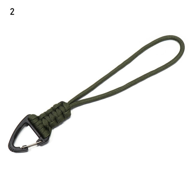 2PC 19 Styles Paracord Keychain Military Braided Nylon Lanyard With Metal Triangle Buckle High Strength Parachute Cord Carabiner