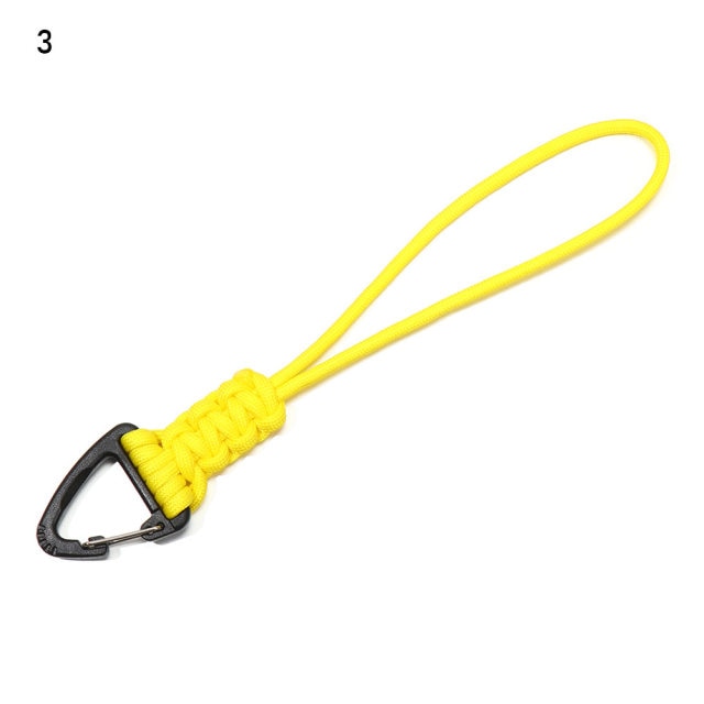 2PC 19 Styles Paracord Keychain Military Braided Nylon Lanyard With Metal Triangle Buckle High Strength Parachute Cord Carabiner