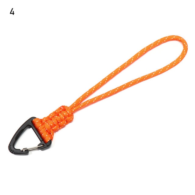 2PC 19 Styles Paracord Keychain Military Braided Nylon Lanyard With Metal Triangle Buckle High Strength Parachute Cord Carabiner