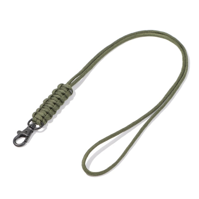 2PC 19 Styles Paracord Keychain Military Braided Nylon Lanyard With Metal Triangle Buckle High Strength Parachute Cord Carabiner