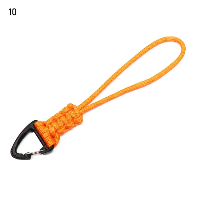 2PC 19 Styles Paracord Keychain Military Braided Nylon Lanyard With Metal Triangle Buckle High Strength Parachute Cord Carabiner