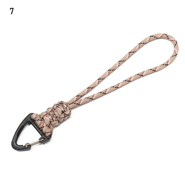 2PC 19 Styles Paracord Keychain Military Braided Nylon Lanyard With Metal Triangle Buckle High Strength Parachute Cord Carabiner