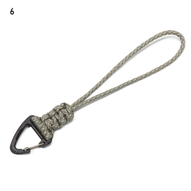 2PC 19 Styles Paracord Keychain Military Braided Nylon Lanyard With Metal Triangle Buckle High Strength Parachute Cord Carabiner