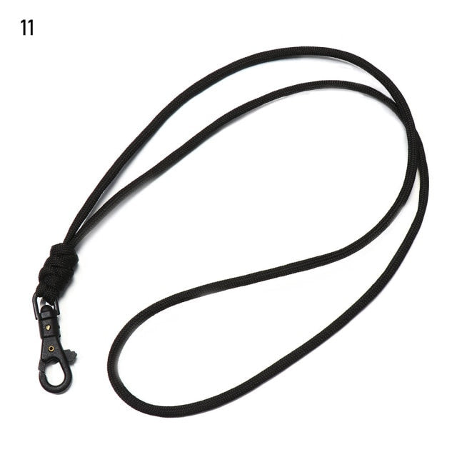 2PC 19 Styles Paracord Keychain Military Braided Nylon Lanyard With Metal Triangle Buckle High Strength Parachute Cord Carabiner