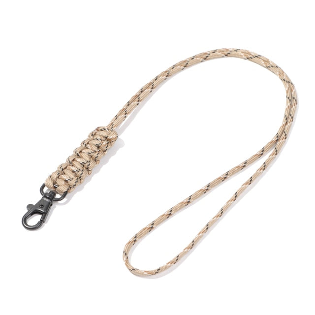 2PC 19 Styles Paracord Keychain Military Braided Nylon Lanyard With Metal Triangle Buckle High Strength Parachute Cord Carabiner