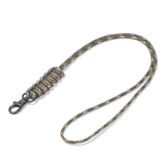 2PC 19 Styles Paracord Keychain Military Braided Nylon Lanyard With Metal Triangle Buckle High Strength Parachute Cord Carabiner