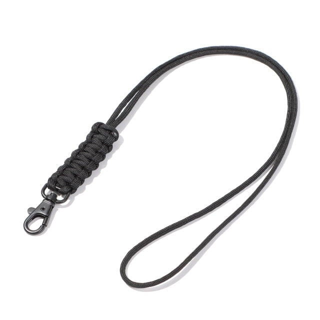 2PC 19 Styles Paracord Keychain Military Braided Nylon Lanyard With Metal Triangle Buckle High Strength Parachute Cord Carabiner