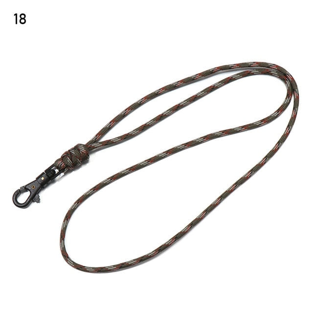 2PC 19 Styles Paracord Keychain Military Braided Nylon Lanyard With Metal Triangle Buckle High Strength Parachute Cord Carabiner