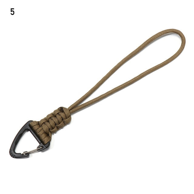 2PC 19 Styles Paracord Keychain Military Braided Nylon Lanyard With Metal Triangle Buckle High Strength Parachute Cord Carabiner