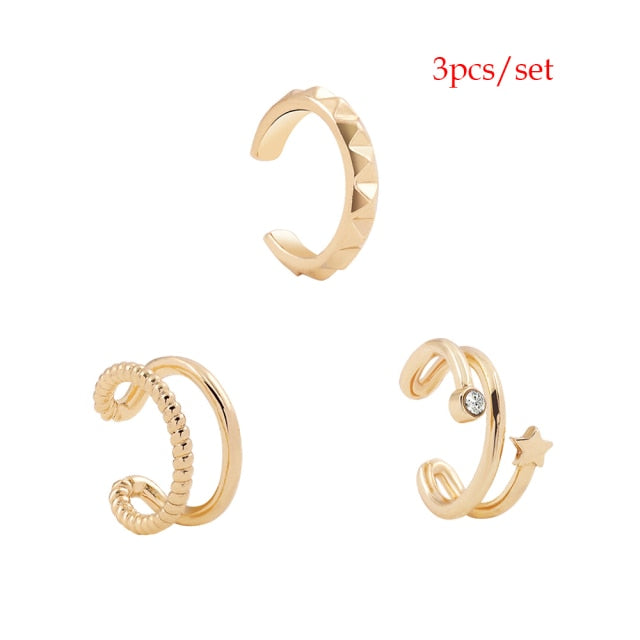 2021 New Fashion Pearl Ear Cuff Bohemia Stackable C Shaped CZ Rhinestone Small Earcuffs Clip Earrings for Women Wedding Jewelry-zz22zz-teddypopup