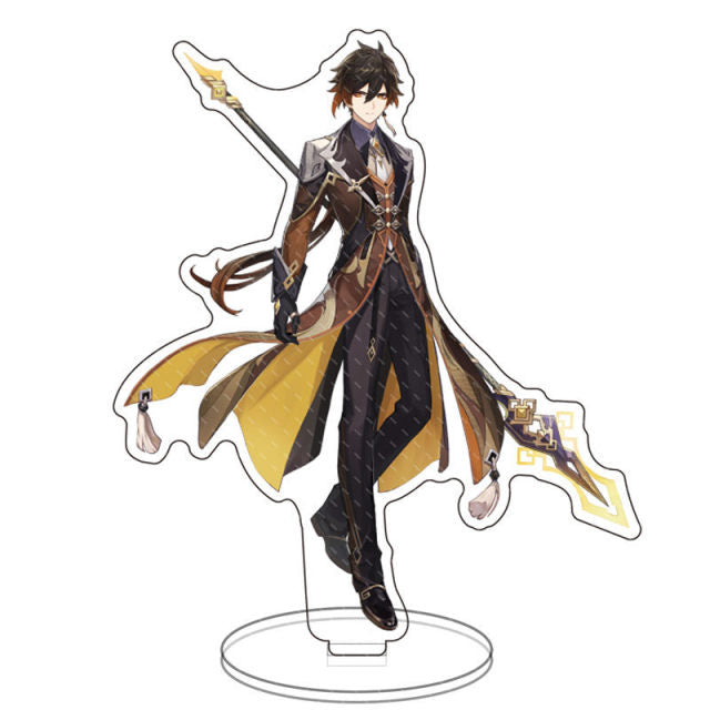 Anime Figure Genshin Impact Xiao Venti Hutao Zhongli Acrylic Stand Model Plate Desk Decor Standing Sign Keychain for Fans Gifts