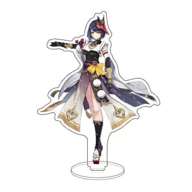 Anime Figure Genshin Impact Xiao Venti Hutao Zhongli Acrylic Stand Model Plate Desk Decor Standing Sign Keychain for Fans Gifts