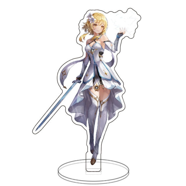 Anime Figure Genshin Impact Xiao Venti Hutao Zhongli Acrylic Stand Model Plate Desk Decor Standing Sign Keychain for Fans Gifts