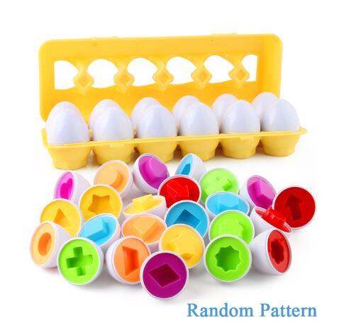 Baby Montessori Learning Education Math Toy Smart Eggs Puzzle Shape Matching Toys Plastic Screw nut Building Blocks For Children