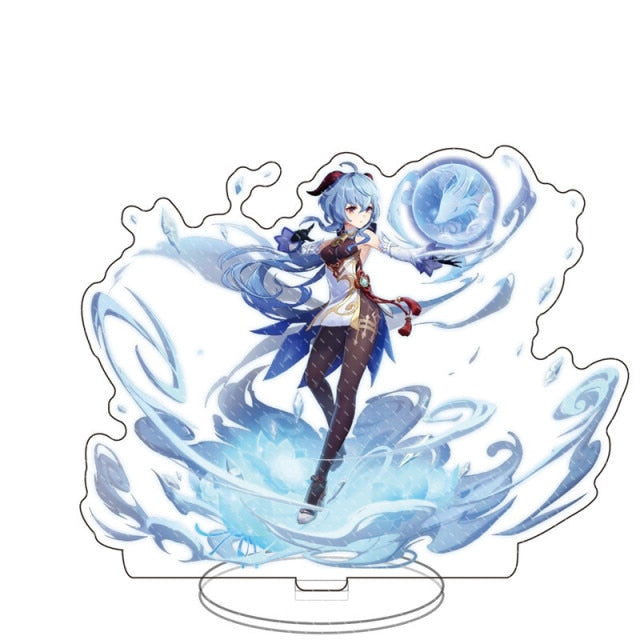 Anime Figure Genshin Impact Zhongli Diluc Venti Klee Keqing Qiqi Acrylic Stand Model Plate Desk Decor Standing Sign Fans Gifts