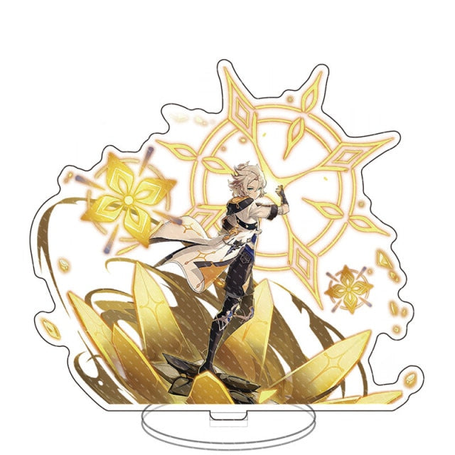 Anime Figure Genshin Impact Zhongli Diluc Venti Klee Keqing Qiqi Acrylic Stand Model Plate Desk Decor Standing Sign Fans Gifts