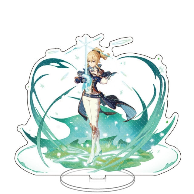 Anime Figure Genshin Impact Zhongli Diluc Venti Klee Keqing Qiqi Acrylic Stand Model Plate Desk Decor Standing Sign Fans Gifts