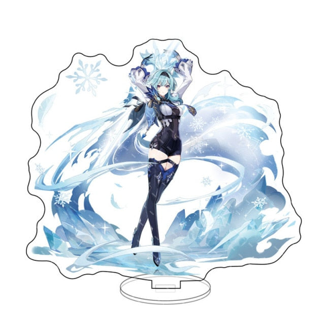 Anime Figure Genshin Impact Zhongli Diluc Venti Klee Keqing Qiqi Acrylic Stand Model Plate Desk Decor Standing Sign Fans Gifts