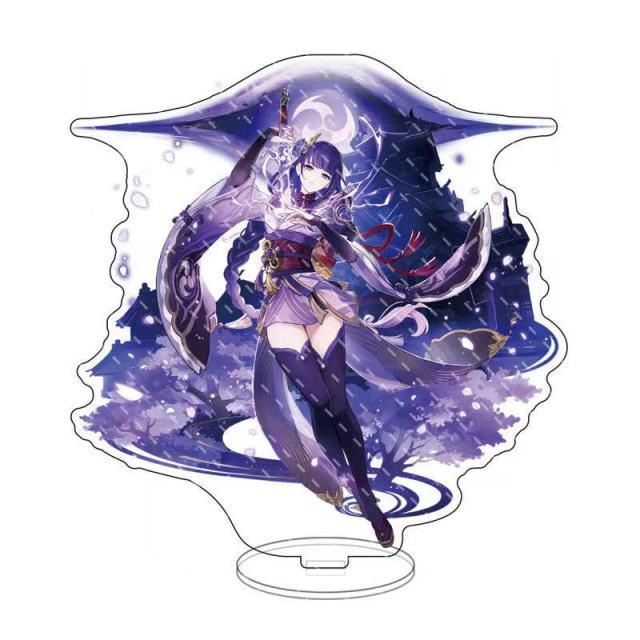 Anime Figure Genshin Impact Zhongli Diluc Venti Klee Keqing Qiqi Acrylic Stand Model Plate Desk Decor Standing Sign Fans Gifts