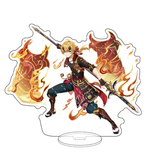 Anime Figure Genshin Impact Zhongli Diluc Venti Klee Keqing Qiqi Acrylic Stand Model Plate Desk Decor Standing Sign Fans Gifts