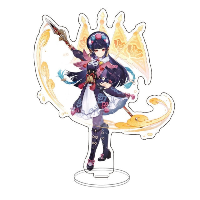 Anime Figure Genshin Impact Zhongli Diluc Venti Klee Keqing Qiqi Acrylic Stand Model Plate Desk Decor Standing Sign Fans Gifts