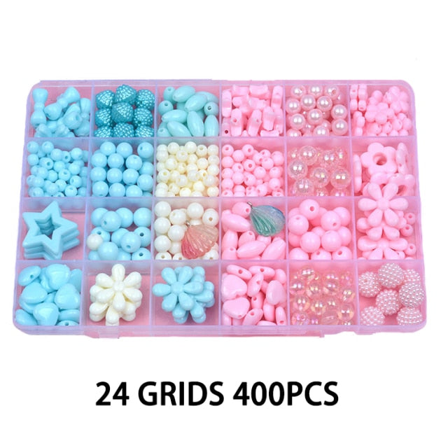 700pcs DIY Handmade Beaded Children's Toy Creative Loose Spacer Beads Crafts Making Bracelet Necklace Jewelry Kit Girl Toy Gift